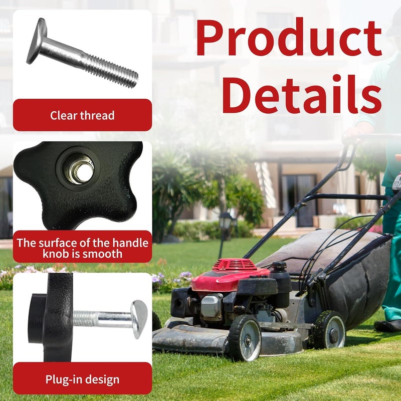 brougetme Handle Knob and Screw Bolt Washer Kit 2-Pack - Fits Toro Lawn Mowers & Snow Blowers - Replaces Part # 92-2260, 106-4161, 107-3844 - Includes Knobs, Washers & Bolts for Easy Repair - Image 5